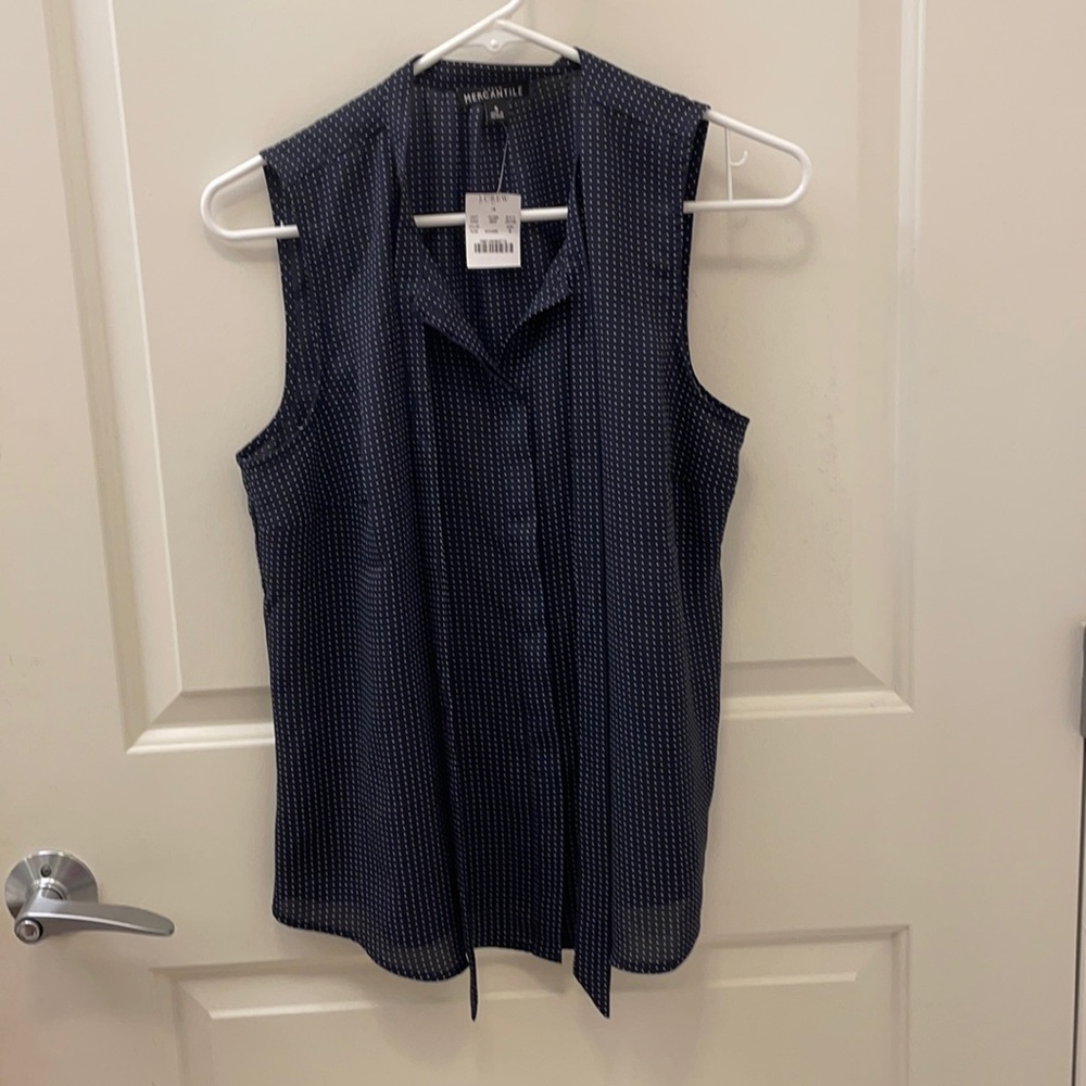 NWT- J.Crew front tie blouse